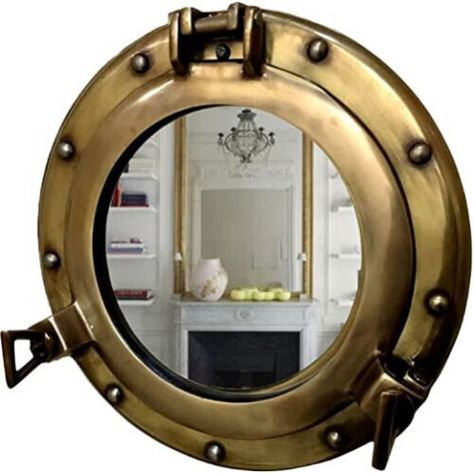 Find many great new & used options and get the best deals for Antique Brass Porthole Mirror Porthole 15" Wall Hanging Nautical Home Decor GifT at the best online prices at eBay! Free shipping for many products! Antique Brass Mirror, Wire Lampshade, Porthole Mirror, Porthole Window, Nautical Home Decor, Window Wall Decor, Ship Boat, Boat Wall, Antique House