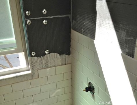 Our solution to the large window IN the shower... Simple DIY cover! Bathroom Windows In Shower, Bathroom Window Coverings, Window Coverings Diy, Deck Pergola, Mosquito Curtains, Bathroom Vanity Storage, Window In Shower, Bathtub Tile, Pergola Ideas