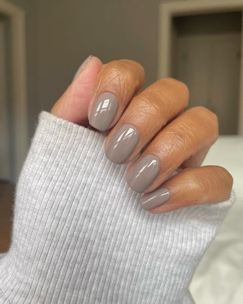 Fall Nails 2023 Neutral, Neutral Gray Nails, Stone Color Nails, Neutral Nail Color Ideas, Opi Gel Polish Colors Winter, Fall Simple Nails Short, Fall Green Nail Colors, Grey Brown Nails, Grey Manicure