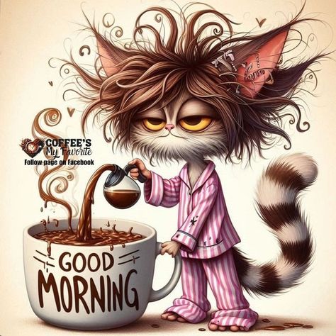 Morning Coffee Funny, Good Morning Animals, Good Morning Cat, Happy Day Quotes, Funny Day Quotes, Funny And Relatable, Morning Cat, Good Morning Funny Pictures, Funny Good Morning Quotes