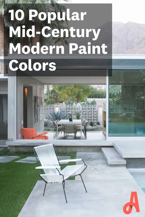 Midcentury Exterior Color Schemes, Mid Century House Colors, Exterior House Colors Mid Century Modern, Mid Century Modern White Paint Colors, Mid Century Modern Bedroom Paint Colors, Mid Century Modern Exterior Colors, Mid Century Modern Interior Paint Colors, Midcentury Paint Colors, Mcm Paint Colors