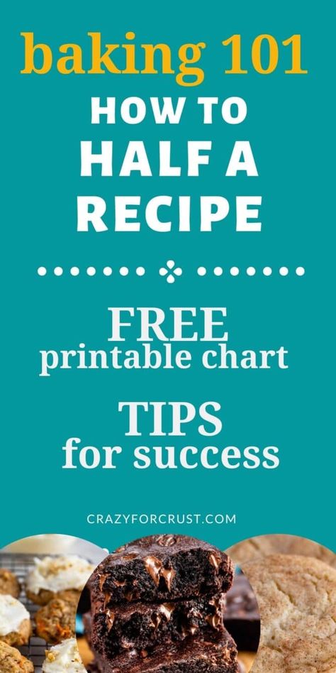 Recipe Chart, 7up Cake, Cut Recipe In Half, Double Recipe, Half And Half Recipes, Cut Recipe, Baking 101, Cooking Measurements, Clam Recipes