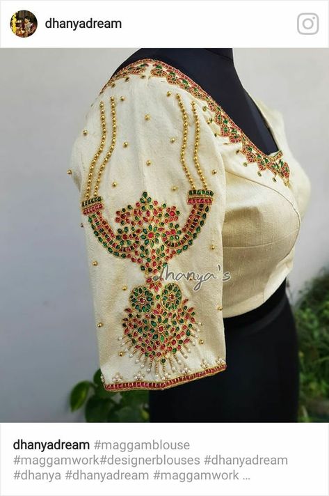 Painting Blouses, 50 Blouse Designs, Maggam Work Designs, Aari Designs, Pattu Saree Blouse Designs, Maggam Works, Cutwork Blouse Designs, Blouse Design Images, Design Blouse