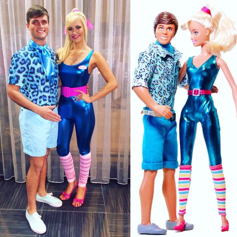 Barbie and Ken Toy Story 3 Halloween Costume Disfraz Toy Story, Barbie And Ken Costume, Couples Costumes Creative, Barbie Halloween Costume, Carnaval Costume, Halloween Coustumes, Barbie Halloween, Couple Costumes, Homemade Halloween Costumes