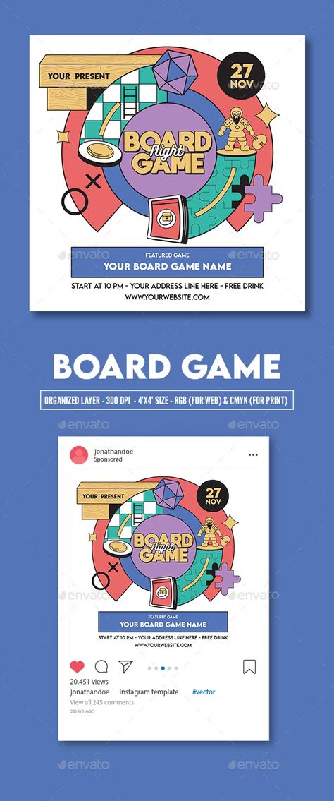 Board Game Night Flyer Template, Print Templates | GraphicRiver Game Night Poster, Game Night Flyer, Board Game Themes, Theme Poster, Board Game Night, Board Game Organization, Gaming Banner, Game Themes, Game Night