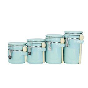 Wedding Registry Items, Teal Kitchen Decor, Ceramic Canister Set, Turquoise Kitchen, Teal Kitchen, Ceramic Canisters, Kitchen Canister Set, Ceramic Canister, Coffee Canister