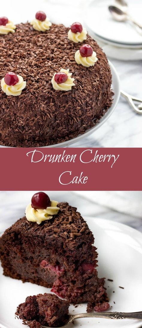 Drunken Cherry Cake is moist, drenched in a decadent mixture of Dulce De Leche, cherries and rum. This Cherry Dulce De Leche Cake is out of this world delicious. You've got to try it! Favorite Deserts, Cherry Cake Recipe, Leche Cake, Lavender Macarons, Homemade Recipes Dessert, Holiday Eating, Cherry Cake, Cherry Recipes, Best Cake Recipes