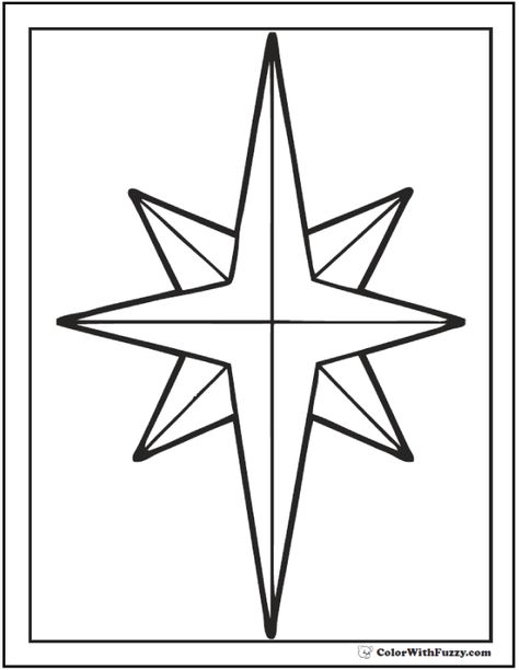 60 Star Coloring Pages ✨ Customize And Print Ad-free PDF Northern Star Drawing, Star Images Free Printable, Grinch Coloring Pages, Nativity Coloring Pages, Minnie Mouse Coloring Pages, Nativity Star, Coloring Christmas, Northern Star, Drawing Stars