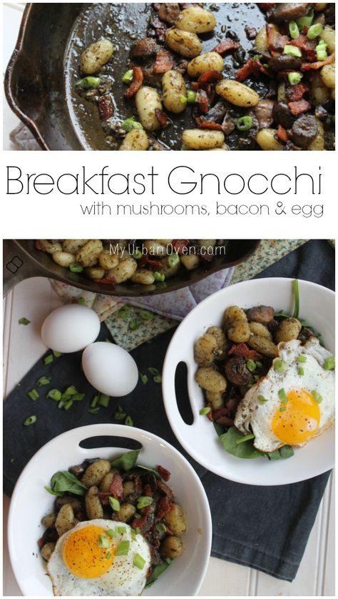 Breakfast Gnocchi, Breakfast Casserole With Croissants, Pesto Mushrooms, Brunch Themes, Veggie Hash, Meat Breakfast, Croissant Breakfast Casserole, Gnocchi Pesto, Gnocchi Dishes