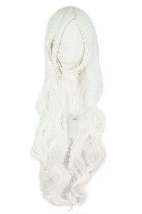 MapofBeauty 32" 80cm Long Hair Spiral Curly Cosplay Costume Wig (White)… White Wig Costume, Pony Costume, Cosplay Halloween Costumes, White Wig, Kawaii Wigs, Long White Hair, My Little Pony Costume, White Costume, Kpop Hair