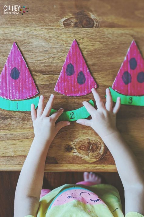 Watermelon Activities for Toddlers and Preschoolers — Oh Hey Let's Play Summer Fruit Activities For Toddlers, Watermelon Day Activities, Daycare Inspiration, Watermelon Activities, Tk Classroom, Math Manipulative, Summer Preschool Activities, Watermelon Day, Toddler Craft