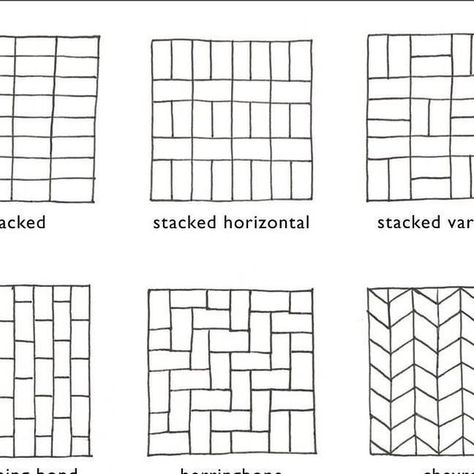 clé tile on Instagram: "chosen a rectangular tile? congrats. but that’s only half the task. you have another huge decision to make. whether zellige, foundry flats or modern farmhouse brick, the installation is just as important. there are a plethora of patterns to consider, and here are some of our favorites. which one is yours? for more, see the link in our profile. 1: basketweave; design: @em_henderson photo: @hellosaratrampinteriors 2: herringbone; design/photo: @apartment_34 3: vertical s Rectangular Tile Patterns, Rectangle Tile Patterns, Vertical Brick Pattern, Double Herringbone Tile, Brick Pattern Tile, Farmhouse Brick, Double Herringbone, Em Henderson, Basket Weave Tile