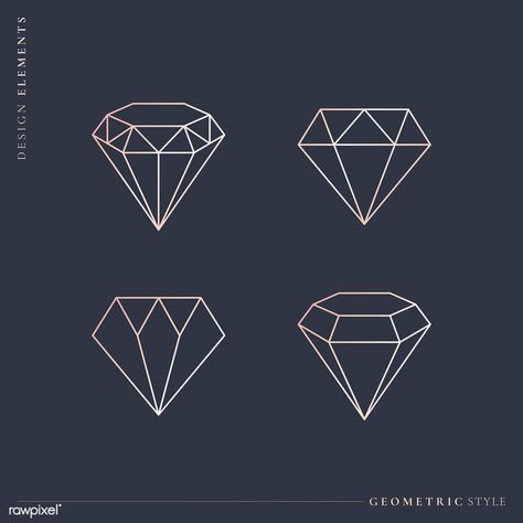 Geometric diamond design collection vector | free image by rawpixel.com / Aew #vector #vectoart #digitalpainting #digitalartist #garphicdesign #sketch #digitaldrawing #doodle #illustrator #digitalillustration #modernart Diamond Illustration Design, Diamond Graphic Design, Diamond Doodle, Diamond Illustration, Screen Printing Logo, Black Abstract Background, Geometric Diamond Design, Jewelry Logo Design, Diamond Icon