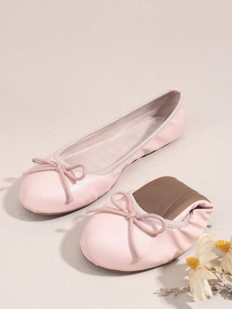 Free Returns ✓ Free Shipping✓. Women Bow Decor Flats, Preppy Pink Ballet Flats- Women Flats at SHEIN. Pink Ballet Flats, Preppy Pink, Bow Decor, Women Flats, Girly Shoes, Pink Collar, Pink Collars, Womens Ballet Flats, Womens Flats