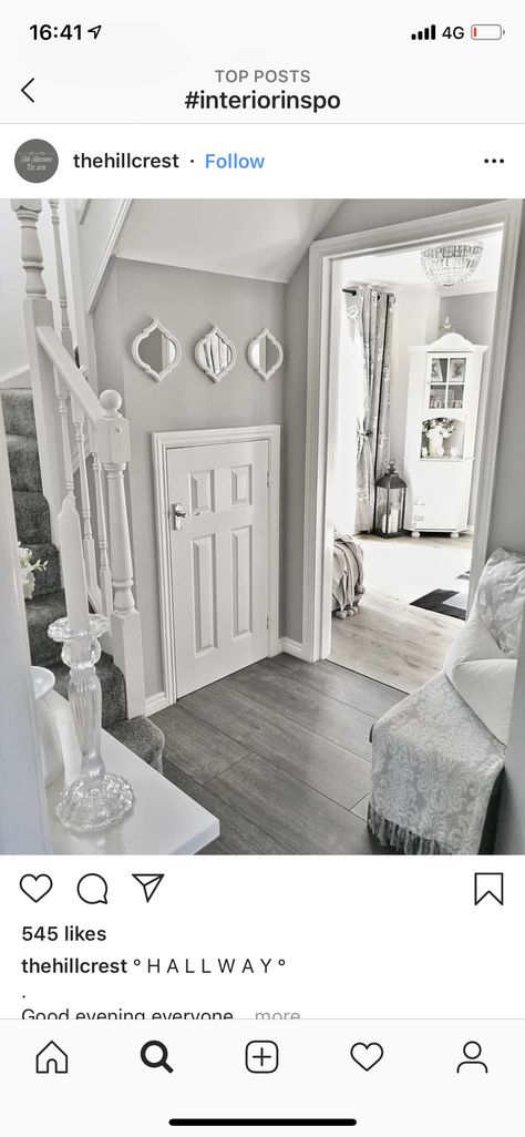 Grey And White Hallway, Grey Hallway, White Hallway, Hallway Walls, Luxury Living Room Decor, Hallway Inspiration, Narrow Hallway Decorating, Hallway Wall Decor, Hallway Designs