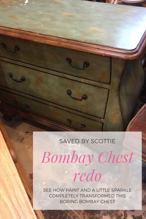 Bombay Dresser Makeover, Painted Bombay Chest Ideas, Bombay Chest Makeover, Painted Bombay Chest, Chest Decor, Crystal Furniture, Wood Staining, Glam Chandelier, Chest Makeover