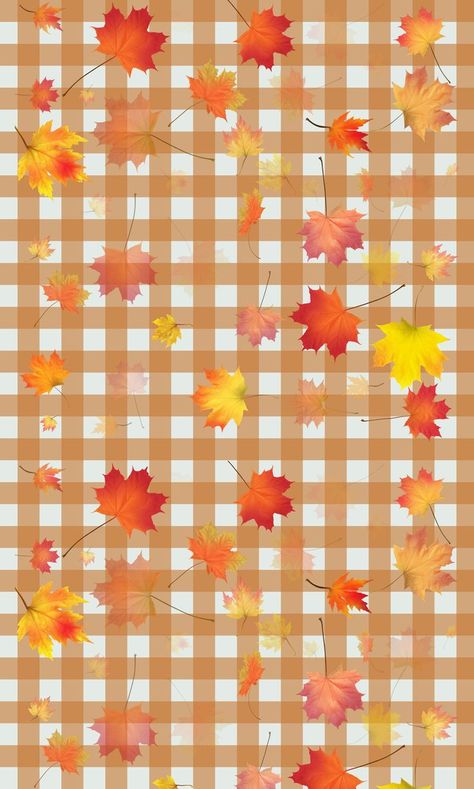 Orange Plaid Falling Leaves Phone Wallpaper, Autumn Phone Background Free Wallpaper For Phone, Phone Wallpaper Autumn, Leaves Phone Wallpaper, Pumpkin Background, Fall Phone Case, November Wallpaper, Wallpaper Autumn, Pumpkin Wallpaper, Decoupage Wood