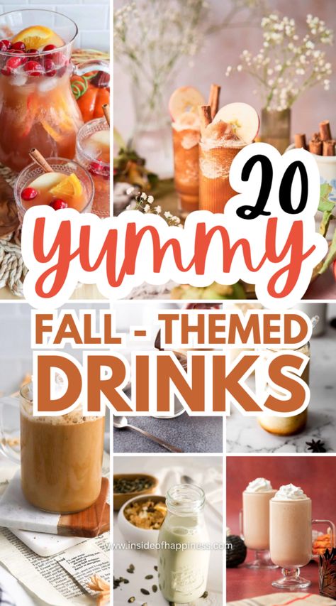 Cozy fall cider, creamy hot chocolate, Starbucks copycat recipes, refreshing mocktails, and more. These are some of the best ways to celebrate the fall season with a fall dirnk in your hand. Easy fall drink ideas for every day of the autumn and for the holidays. Non Coffee Fall Drinks, Hot Drinks For Fall, Fall Warm Drinks, Fall Starbucks Drinks Recipe, Warm Fall Drinks, Fall Mixed Drinks, Hot Chocolate Starbucks, Fall Drink Ideas, Starbucks Copycat Recipes