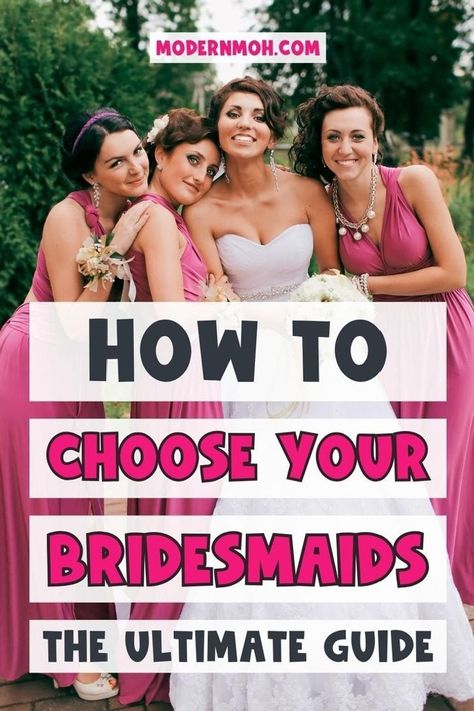 Seeking the ultimate guide on how to choose your bridesmaids? Take your time in deciding who to choose as bridesmaids. Explore unconventional ideas and get inspired to create your dream bridal party. Curious how do you choose bridesmaids? Find out the best tips here! | Wedding Parties Choose Bridesmaids, Bridesmaid Etiquette, Bridesmaid Tips, Small Bridal Parties, How Many Bridesmaids, Bridal Shower Planning, Bridesmaid Duties, Wedding Etiquette, Wedding Prep