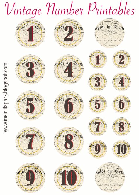 Ich werde einfache mal zahlen auf alte buchseiten drucken!! das ist auch eine gute Idee!  FREE printable vintage number tags and stickers Font Numbers, Free Printable Numbers, Fonts Christmas, Free Printable Planner, Christmas Font, Free Printable Planner Stickers, Vintage Numbers, Free Vintage Printables, Christmas Fonts