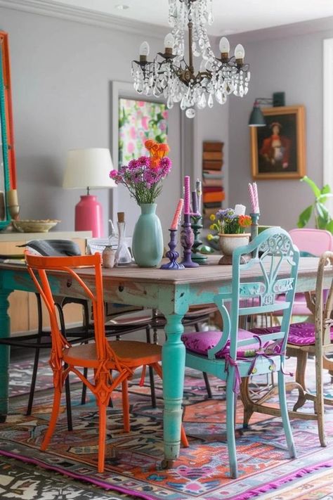 Chic Boho Dining Room Decor Ideas for Eclectic Spaces Boho Dining Room Ideas, Eclectic Dining Room Ideas, Boho Dining Room Decor, Eclectic Spaces, Dining Room Decor Ideas, Bohemian Dining Room, Chic Lifestyle, Eclectic Dining Room, Boho Dining Room