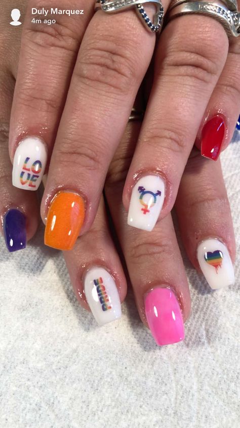 Pride Inspired Nails, Gay Pride Nails, Lesbian Nails, Pride Nail, Pride Nails, Pride Week, Themed Nails, Polish Ideas, Lgbtq Pride