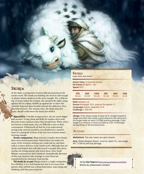 Dungeons And Dragons Animals, Dnd Animals 5e, Dnd Animals Art, List Of Fantasy Creatures, Dnd Pet Ideas, Dnd Beasts Homebrew, Cute Dnd Animals, Dnd Homebrew Pets, Dnd Mounts 5e