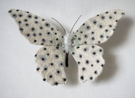 Yumi Okita, Mister Finch, Colorful Moths, Textile Sculpture, Insect Art, Handmade Textiles, White Butterfly, Art Textile, Soft Sculpture