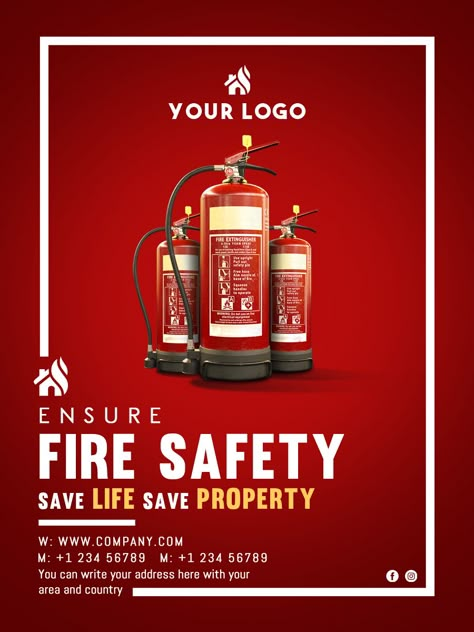 Fire Extinguisher Design, Fire Poster Design, Safety Poster Design, Promotional Flyer Design, Promotion Flyer Design, Fire Safety Free, Fire Safety Poster, Promotion Poster Design, Company Flyer