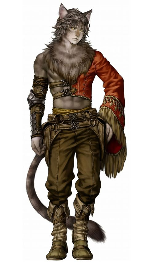 Male Felpurr Artwork from Wizardry: Town of Imprisoned Spirits #art #artwork #gaming #videogames #gamer #gameart #conceptart #illustration Cat Women, Heroic Fantasy, Spirited Art, Fantasy Races, Fantasy Male, Rpg Characters, Cat People, Arte Fantasy, Cat Person