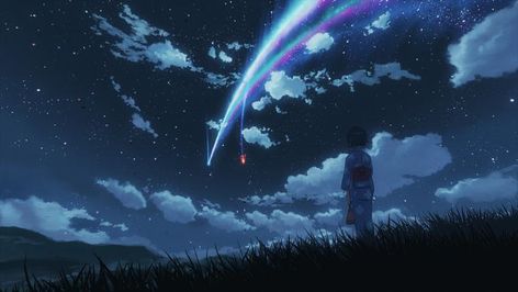 Your Name 4K Wallpapers - Stills from the movie - Album on Imgur Kimi No Na Wa Wallpaper, Yuumei Art, Starry Night Wallpaper, Your Name Wallpaper, Live Wallpaper For Pc, Gif Background, Your Name Anime, Sky Anime, Moving Wallpapers