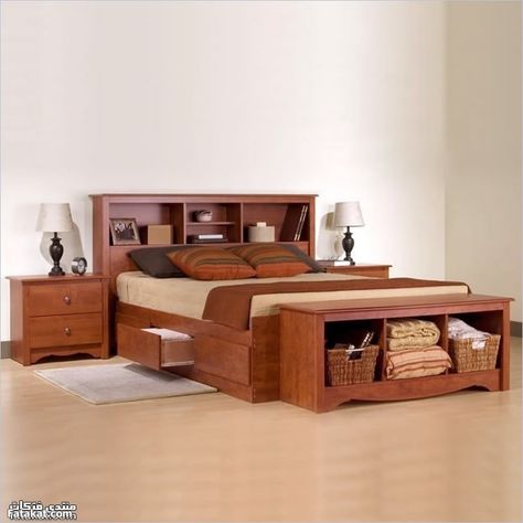 Cherry Bedroom Set, Solid Oak Bedroom Furniture, Cherry Bedroom Furniture, Platform Bed With Drawers, Bedroom Storage Ideas, Awesome Inventions, Platform Storage Bed, Oak Bedroom Furniture, Luxury Storage