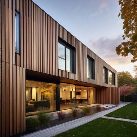 Vertical Cedar Cladding: A New Wave in Exterior Design • 333+ Images • [ArtFacade] Timber Cladding Exterior Facades, Vertical Timber Cladding, Wood Cladding Exterior, Timber Battens, Cedar Cladding, Cladding Design, Wood Exterior, House Cladding, Wood Cladding