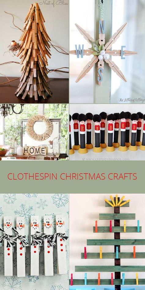 Clothespin Christmas Crafts – Rustic Crafts & Chic Decor Clothes Pin Christmas Crafts, Christmas Crafts Rustic, Crafts For Adults Christmas, Clothespin Christmas, Clothes Pin Ornaments, Clothespin Crafts Christmas, Clothespin Diy Crafts, Wooden Clothespin Crafts, Rustic Decorating