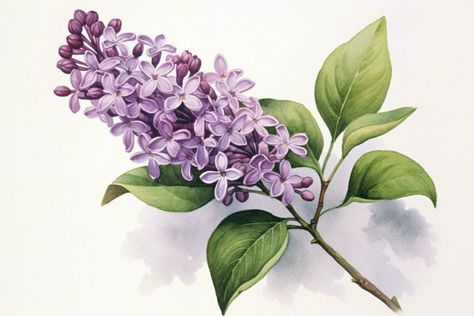 Lilac Sketch, Lilac Illustration, Lilac Drawing, Watercolor Lilacs, Lilac Watercolor, Lilac Tree, Last Unicorn, The Last Unicorn, Lilac Flowers