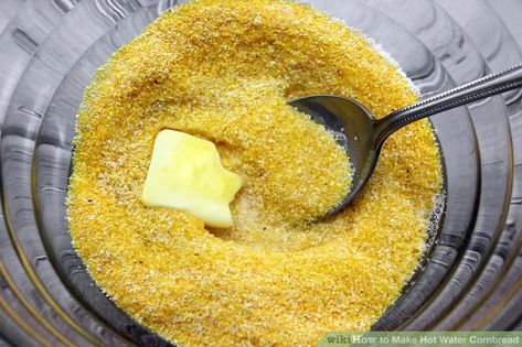 Hot Water Cornbread Recipe Jiffy, Easy Hot Water Cornbread Recipe, Hot Water Cornbread Recipe Soul Food, Cornbread Fritters, Hot Water Cornbread Recipe, Water Cornbread, Yellow Cornbread, Jiffy Cornbread Recipes, Hot Water Cornbread