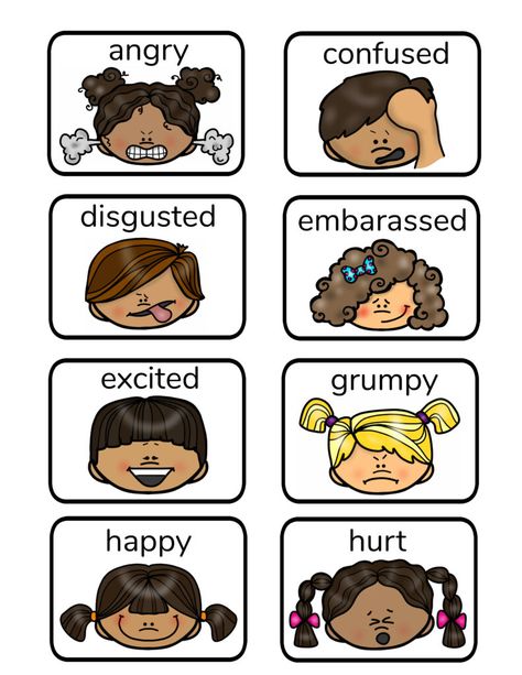 Free Printable Emotion Faces and Activities, These Free Printable Emotion Faces are great for talking to your preschooler about their emotions. Just print these Emotions Cards and Emotions Activities for Preschoolers and they are ready to use. Feelings and Emotions Activities for Preschoolers with Preschool Emotions Printables Feelings Preschool, Feelings Faces, Teaching Emotions, Emotions Preschool, Feelings Activities, Emotions Cards, Emotion Faces, Emotions Activities, Social Emotional Activities