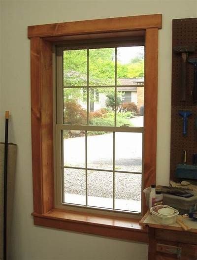 Nice 20+ Modern Rustic Window Trim Inspirations Ideas. More at https ... Modern Window Trim, Wood Window Trim, Window Trim Styles, Window Trim Ideas, Exterior Wood Trim, Farmhouse Window Trim, Farmhouse Interior Doors, Window Molding Trim, Interior Window Trim