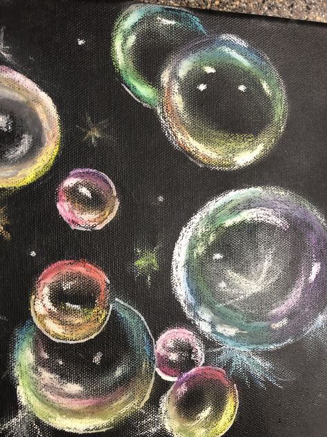 Oil Pastels, Black Paper, Learn To Paint, Oil Pastel, Art Work, Paper Art, Bubbles, Pastel, Drawings