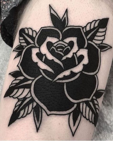 Traditional Black Rose Tattoo, Live Free Tattoo, Black Rose Tattoo, Black Rose Tattoos, Knee Tattoo, Lip Tattoos, Tattoo Life, Hand Tattoo, American Traditional