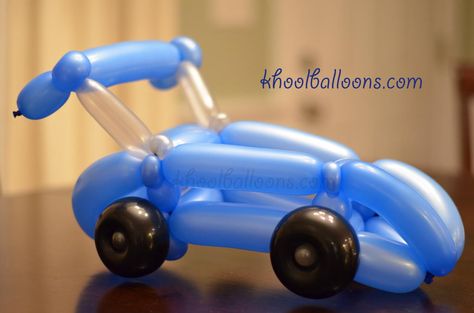 Sports car balloon Car Balloon, Balloon Face, Balloon Cars, Twisting Balloons, Balloon Modelling, Car Birthday Theme, Balloon Painting, Cars Theme Birthday Party, Balloon Crafts