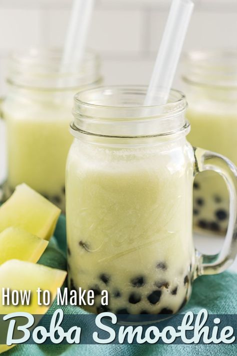 Boba Smoothie Brown Sugar Boba Milk Tea, Boba Smoothie, Brown Sugar Boba, Boba Recipe, Trendy Drinks, Bubble Tea Straws, Smoothie Flavors, Bubble Tea Recipe, Boba Milk Tea