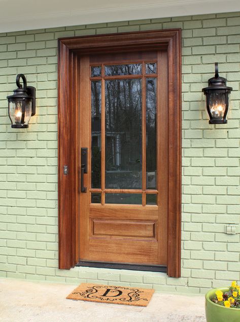 Madison Exterior Mahogany Wood Door - DSA Doors Country Front Door, Colonial Door, Mahogany Wood Doors, French Patio, Single Door Design, Wood Exterior, Wood Exterior Door, Colonial Exterior, Wood Front Doors