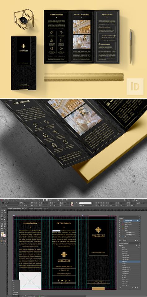 Luxury Brand Brochure, Luxury Design Brochure, Luxury Flyer Design Inspiration, Luxury Flyer Design, Luxury Hotel Brochure, Elegant Brochure Design, Hotel Brochure Design, Luxury Brochure Design, Black Brochure