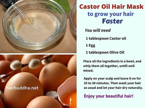 Castor Oil and Egg Hair Mask for Faster Hair Growth and Thicker Hair Castor Oil Hair Mask, Castor Oil Hair, Egg Hair, Grow Your Hair Faster, Egg Hair Mask, Make Hair Grow Faster, Oil For Curly Hair, Coconut Oil Hair Growth, Oil Hair Mask