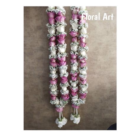 Wedding Haram Flower Rose, Latest Varmala Designs, Reception Garland, Wedding Mala Rose, Rose Garland Wedding, Wedding Mala, Flower Jewellery For Mehndi, Small Wedding Decor, Indian Wedding Garland