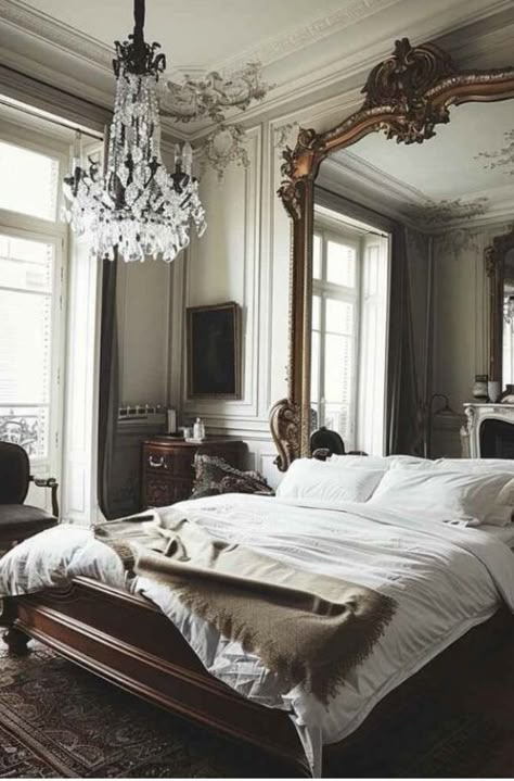 Modern Victorian Bedroom, Modern Bedroom Lighting, Victorian Bedroom, Bedroom Decor Inspiration, Relaxing Bedroom, Contemporary Elements, Modern Victorian, Dreamy Bedrooms, Bedroom Aesthetic