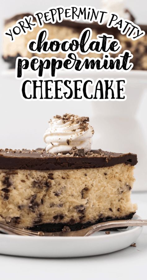 York Peppermint Patty Desserts, Peppermint Patty Dessert, York Peppermint Patty Cake, York Peppermint Patty Recipes, Chocolate Peppermint Cheesecake, Chocolate Ganache Topping, Restaurant Desserts, Christmas Morning Recipes, Peppermint Patty Recipe