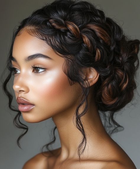 💄 Glamorous Braids Updo Hairstyle: Edgy Updo Hairstyles Brown Hair Look Luxury Wedding Hairstyles, Updo Hairstyles Brown Hair, Bridal Hair Up Do, Edgy Updo Hairstyles, Goddess Curls, Hairstyles Brown Hair, Bridal Hairdos, Edgy Updo, Hairstyles Brown