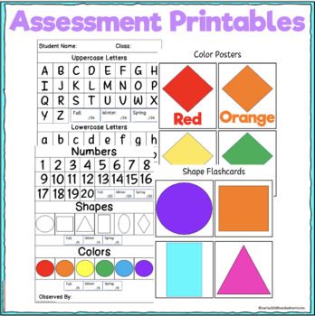 Number, letter, shape and color printables. Number, letter, shape and color flashcards are included! Perfect for 3K, Pre-K, and Kindergarten classrooms! You can use the first two pages as a checklist for each student and create a student data binder or portfolio!For single classroom use only.Make sure to follow my store!Each resource posted is FREE for the first 24 hours! Preschool Assessment Form Free Printable, Prek Assessment Free Printable, Pre K Assessment Forms Free, Ece Assessment, Preschool Assessment Forms, Color Printables, Alphabet Mini Book, Student Data Binders, Early Preschool